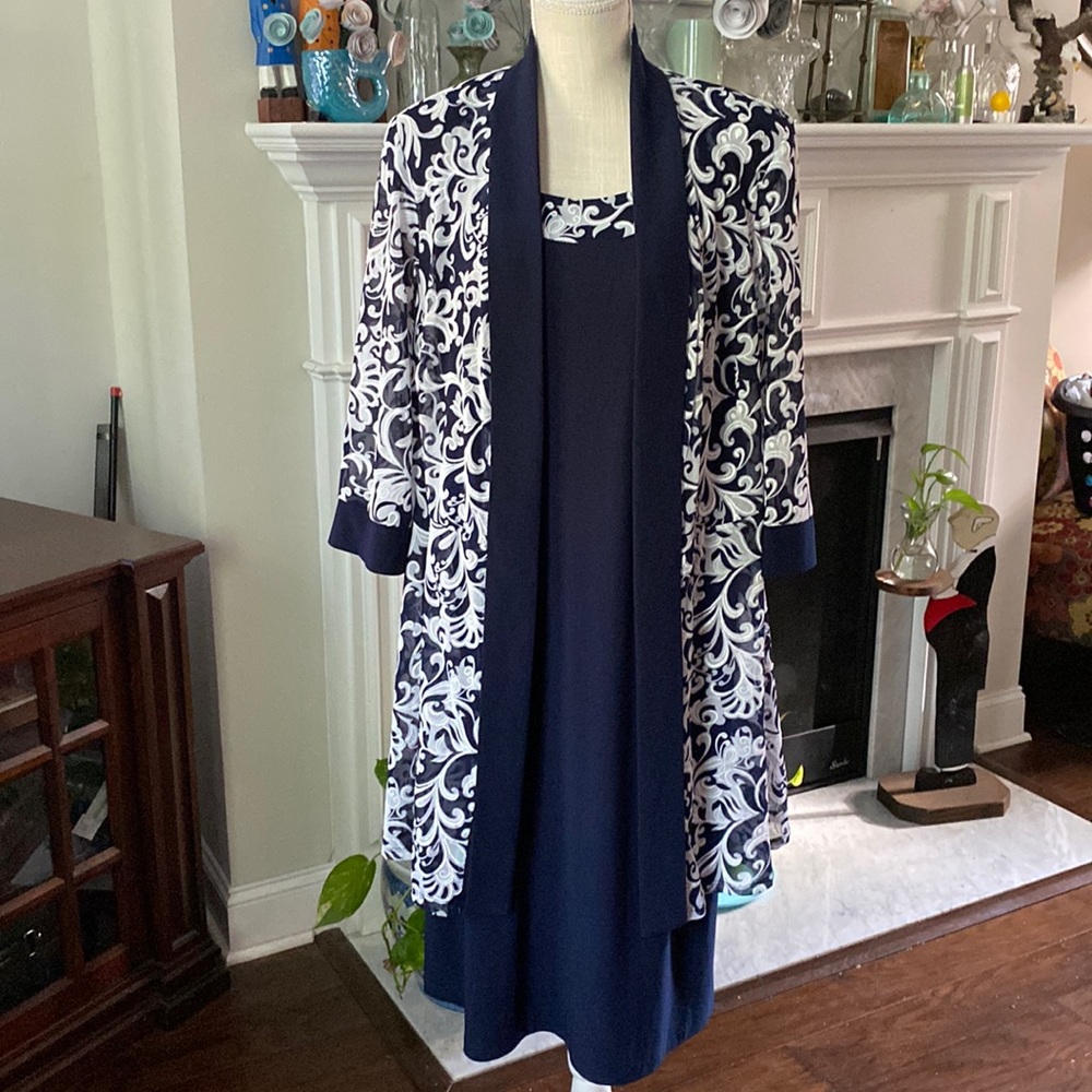 R&M Richards women’s two piece suit navy blue size 18 W